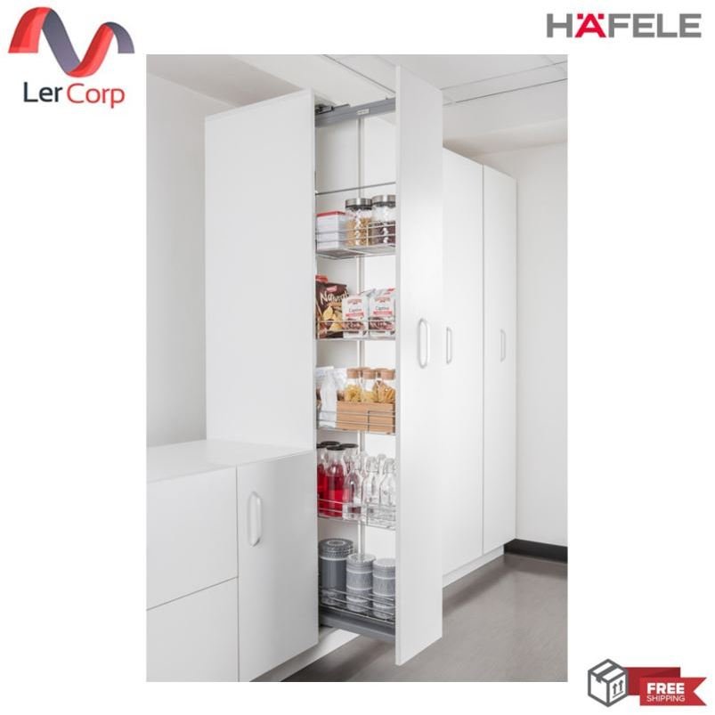 (Hafele) ชุดตู้สูงบานดึง 5 ชั้น สำหรับตู้ขนาด 400 มม. เหล็ก สีโครม (495.35.318)