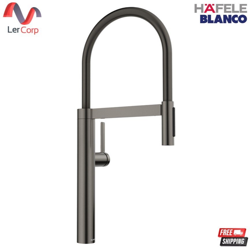 (Hafele) BLANCO CULINA-S II ก๊อกน้ำซิงค์ครัว Semi-Pro ดึงสายได้ 2 ระบบ (Dual Spray) สี Satin Dark Steel รุ่น 569.11.004