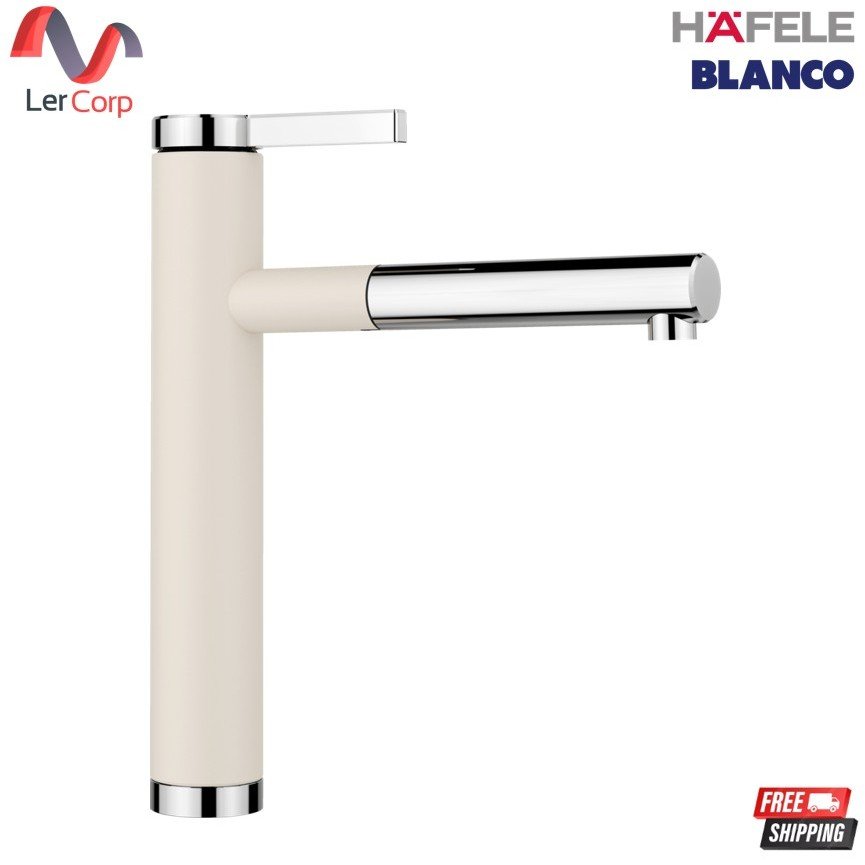 (Hafele) BLANCO LINEE-S ก๊อกน้ำซิงค์ครัว ดึงสายได้ (Pull-Out Spray) สี Soft White/Chrome รุ่น 569.02.781