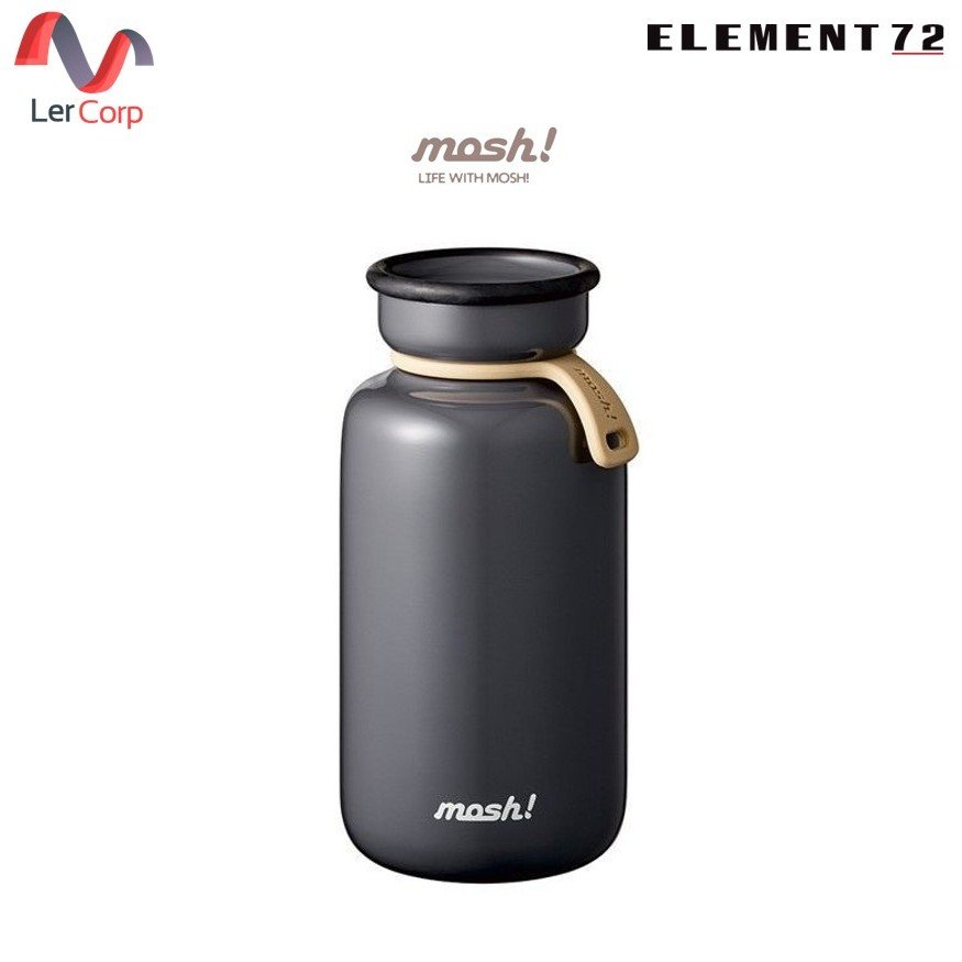 (Element72)MOSH! กระติกน้ำสเตนเลสสุญญากาศ เก็บร้อน-เย็น รุ่น LATTE STAINLESS BOTTLE 450 ML สี BLACK
