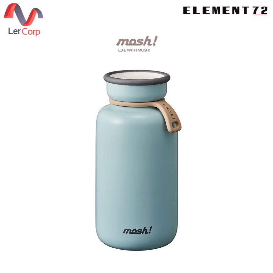 (Element72)MOSH! กระติกน้ำสเตนเลสสุญญากาศ เก็บร้อน-เย็น รุ่น LATTE STAINLESS BOTTLE 450 ML สี TURQUOISE