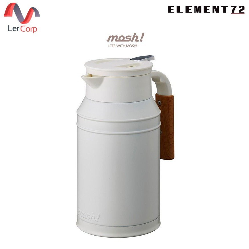 (Element72)MOSH! เหยือกน้ำสเตนเลสสุญญากาศ ตั้งโต๊ะ เก็บร้อน-เย็น รุ่น WATER TANK STAINLESS TABLE POT 1.5 L สี IVORY
