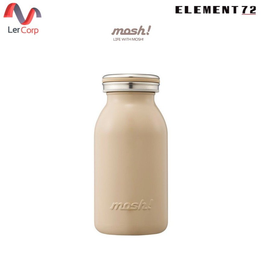 (Element72)MOSH! กระติกน้ำสเตนเลสสุญญากาศ ทรงขวดนม เก็บร้อน-เย็น รุ่น MILK STAINLESS BOTTLE ขนาด 380 ML สี MOCHA