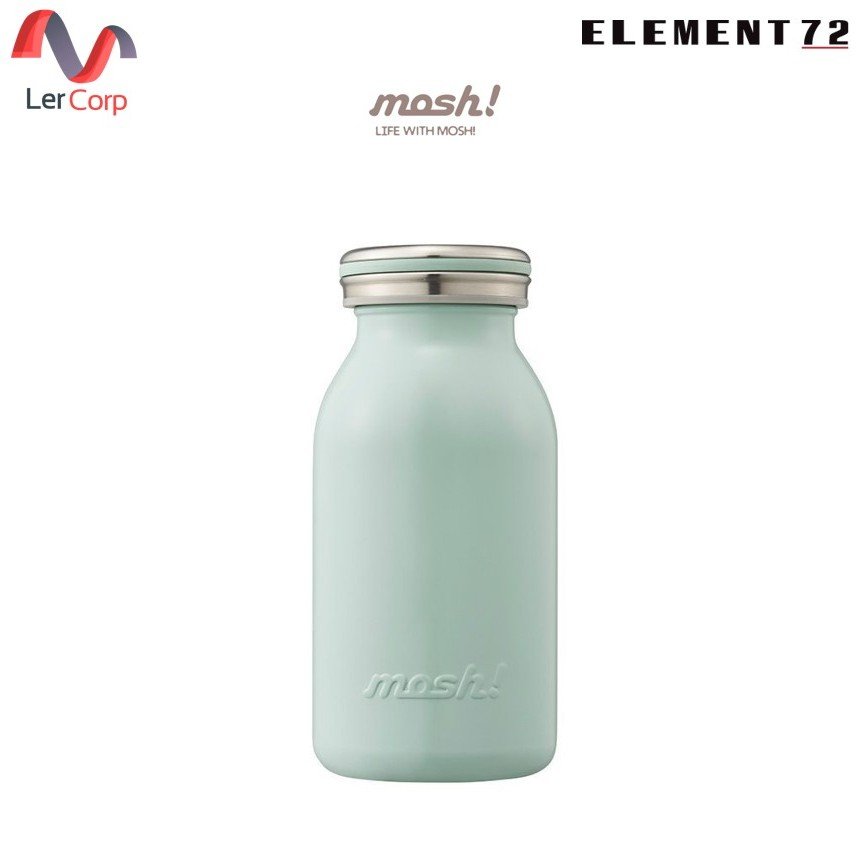 (Element72)MOSH! กระติกน้ำสเตนเลสสุญญากาศ ทรงขวดนม เก็บร้อน-เย็น รุ่น MILK STAINLESS BOTTLE ขนาด 380 ML สี MINT