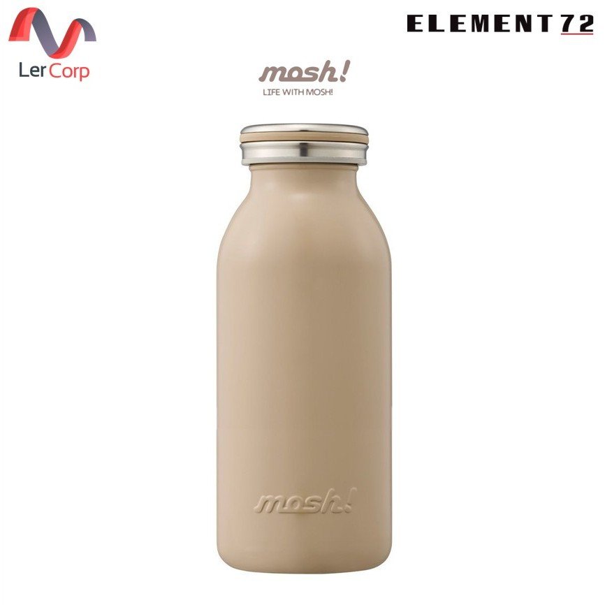 (Element72)MOSH! กระติกน้ำสเตนเลสสุญญากาศ ทรงขวดนม เก็บร้อน-เย็น รุ่น MILK STAINLESS BOTTLE ขนาด 600 ML สี MOCHA