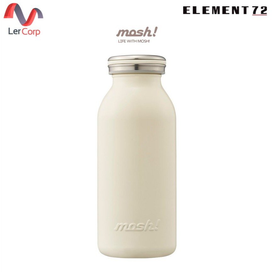 (Element72)MOSH! กระติกน้ำสเตนเลสสุญญากาศ ทรงขวดนม เก็บร้อน-เย็น รุ่น MILK STAINLESS BOTTLE ขนาด 600 ML สี IVORY
