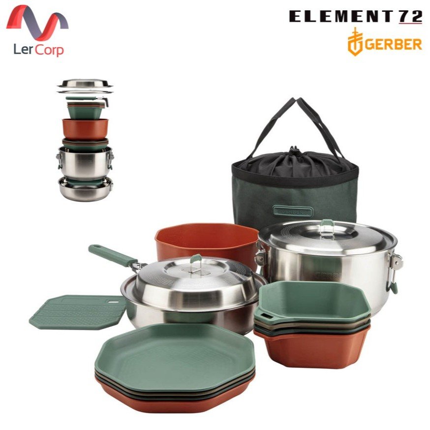(Element72)GERBER ชุดหม้อ-กระทะแคมป์ปิ้ง 16 ชิ้น รุ่น COMPLEAT COOK SET