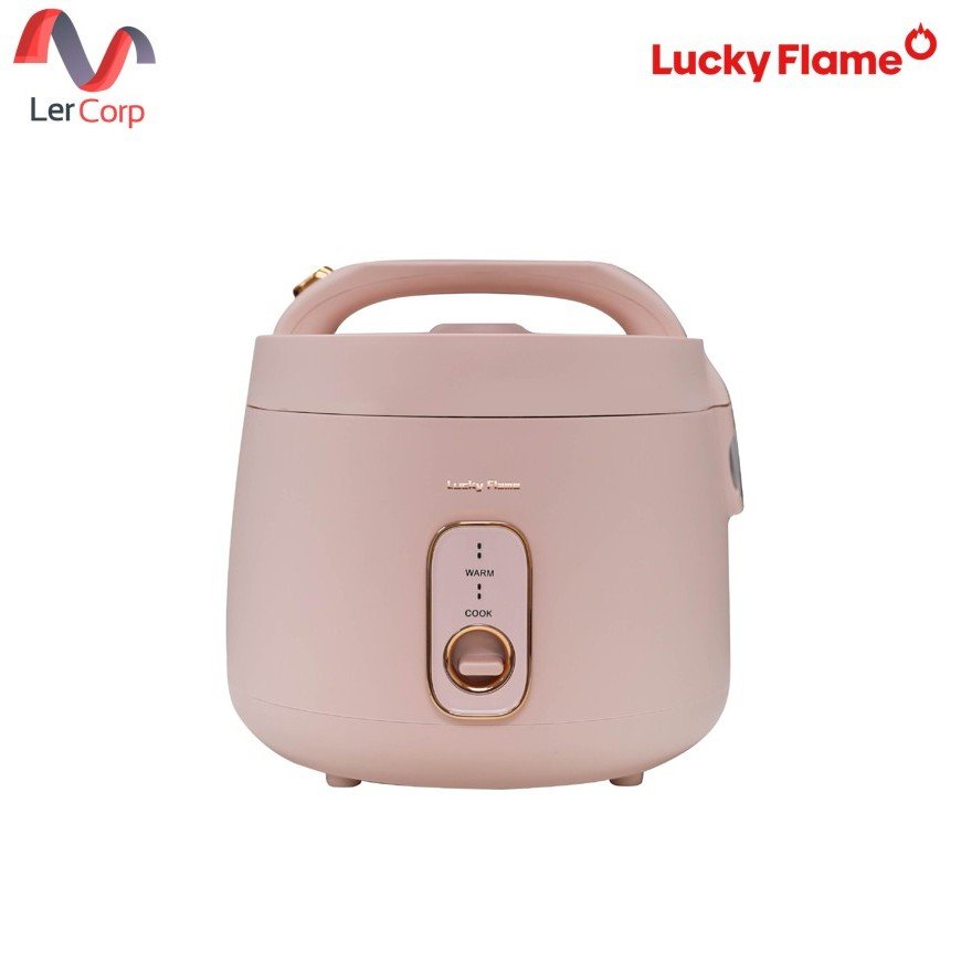 (Lucky flame) หม้อหุงข้าวไฟฟ้า 700W เคลือบ 3 ชั้น สีชมพู รุ่น LRE-18M1 P